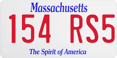 MA license plate 154RS5