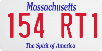 MA license plate 154RT1