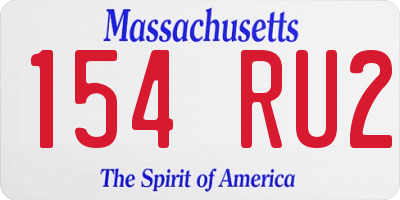 MA license plate 154RU2