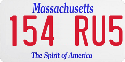 MA license plate 154RU5