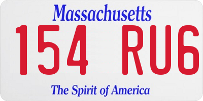 MA license plate 154RU6