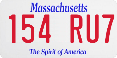 MA license plate 154RU7