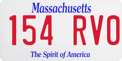 MA license plate 154RV0