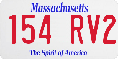 MA license plate 154RV2