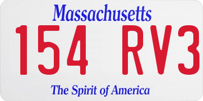 MA license plate 154RV3