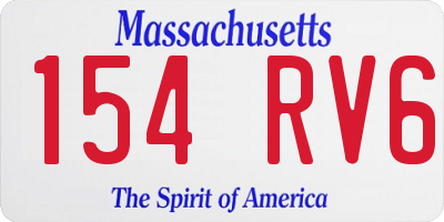 MA license plate 154RV6