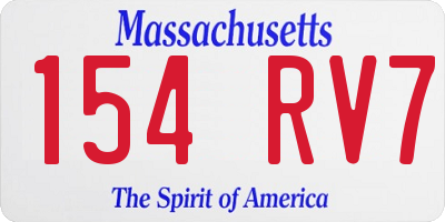 MA license plate 154RV7