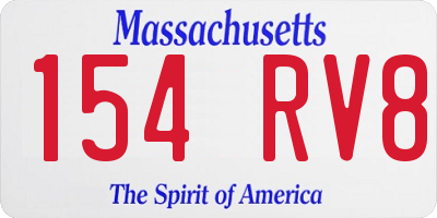 MA license plate 154RV8