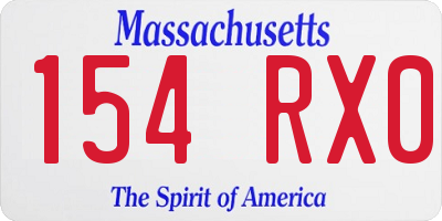 MA license plate 154RX0
