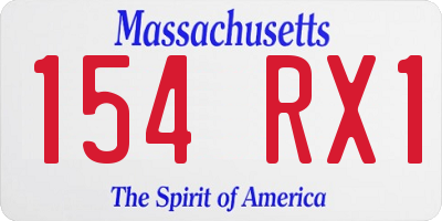 MA license plate 154RX1