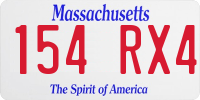 MA license plate 154RX4