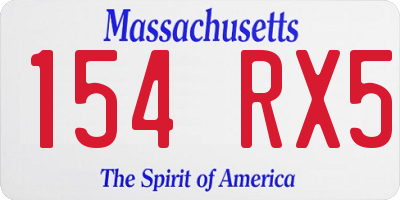 MA license plate 154RX5