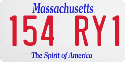 MA license plate 154RY1