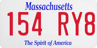MA license plate 154RY8