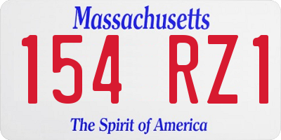 MA license plate 154RZ1