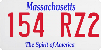 MA license plate 154RZ2