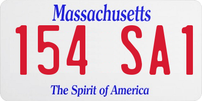 MA license plate 154SA1