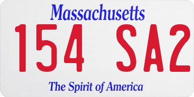 MA license plate 154SA2