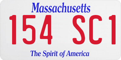 MA license plate 154SC1