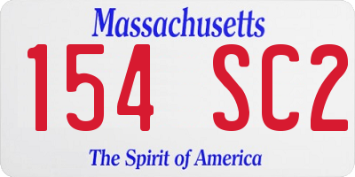 MA license plate 154SC2