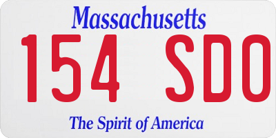 MA license plate 154SD0
