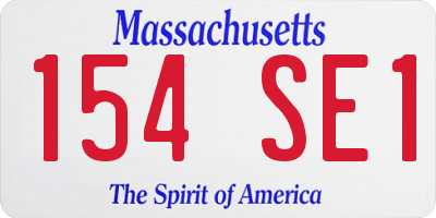 MA license plate 154SE1