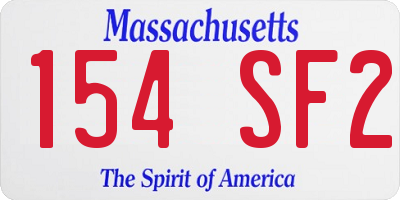 MA license plate 154SF2