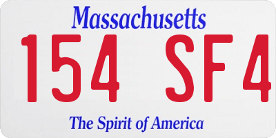 MA license plate 154SF4