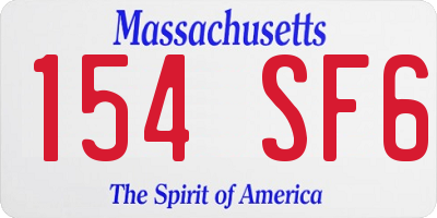 MA license plate 154SF6