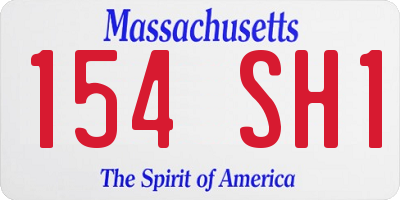 MA license plate 154SH1