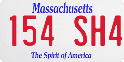 MA license plate 154SH4