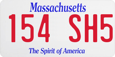 MA license plate 154SH5
