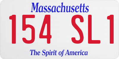 MA license plate 154SL1