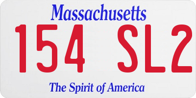 MA license plate 154SL2