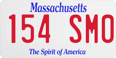 MA license plate 154SM0