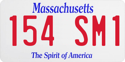 MA license plate 154SM1