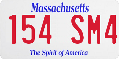 MA license plate 154SM4
