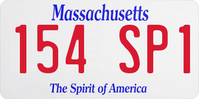 MA license plate 154SP1
