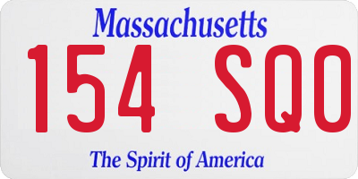 MA license plate 154SQ0