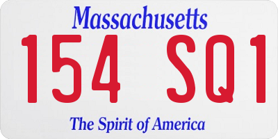 MA license plate 154SQ1