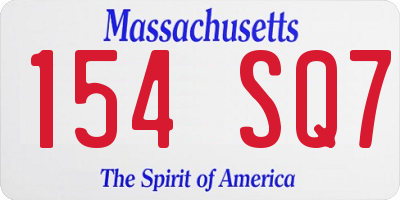 MA license plate 154SQ7