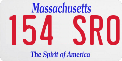 MA license plate 154SR0
