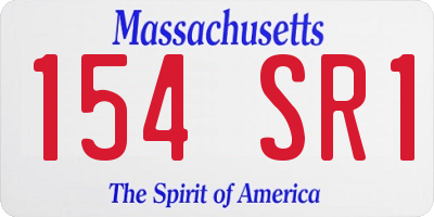 MA license plate 154SR1