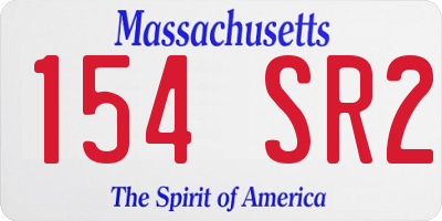 MA license plate 154SR2