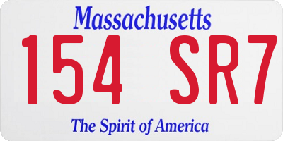 MA license plate 154SR7
