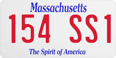 MA license plate 154SS1