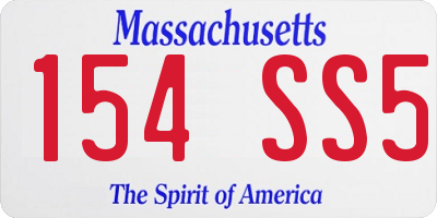 MA license plate 154SS5