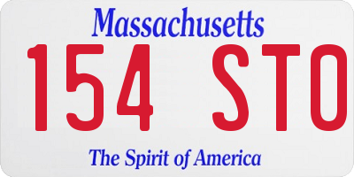 MA license plate 154ST0