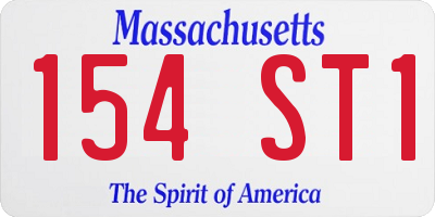 MA license plate 154ST1