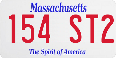 MA license plate 154ST2